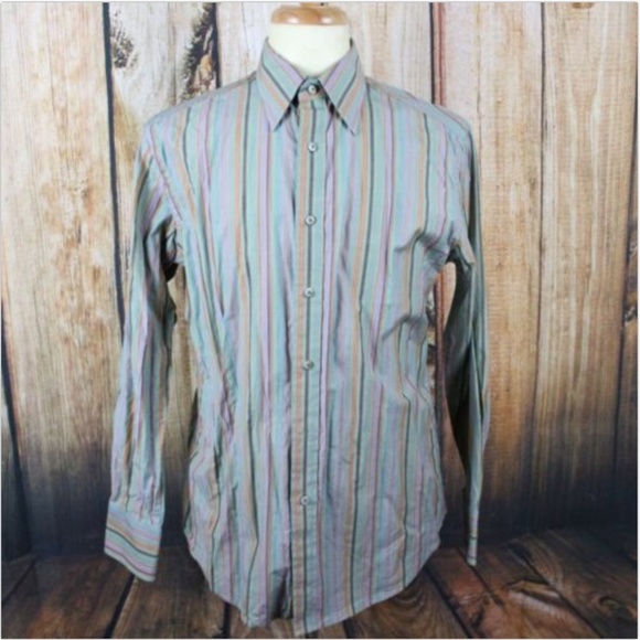 Robert Graham Mens Medium Colorful Flip Cuff Shirt - Picture 6 of 8